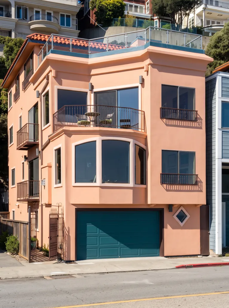 Peach stucco repaint, San Francisco