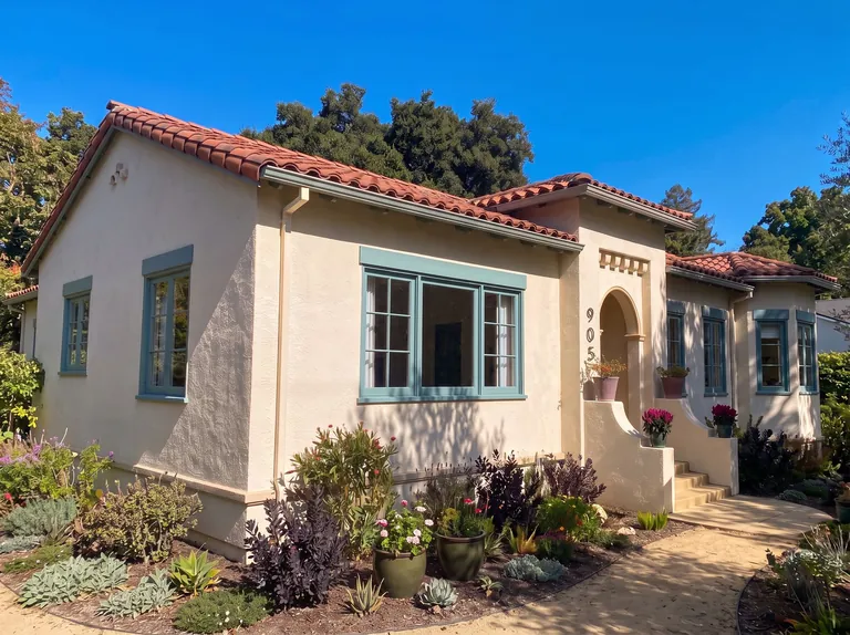 Spanish bungalow side view, Bay Area